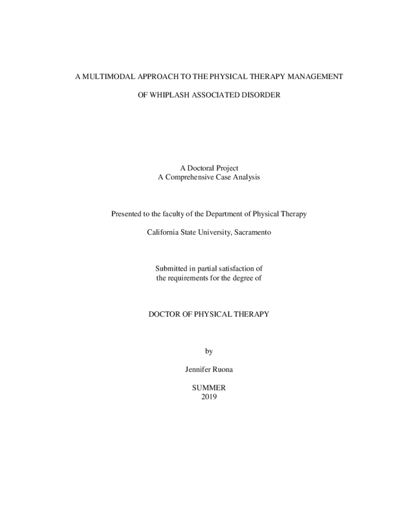 Fillable Online "A Case Report Physical Therapy Management of a 25