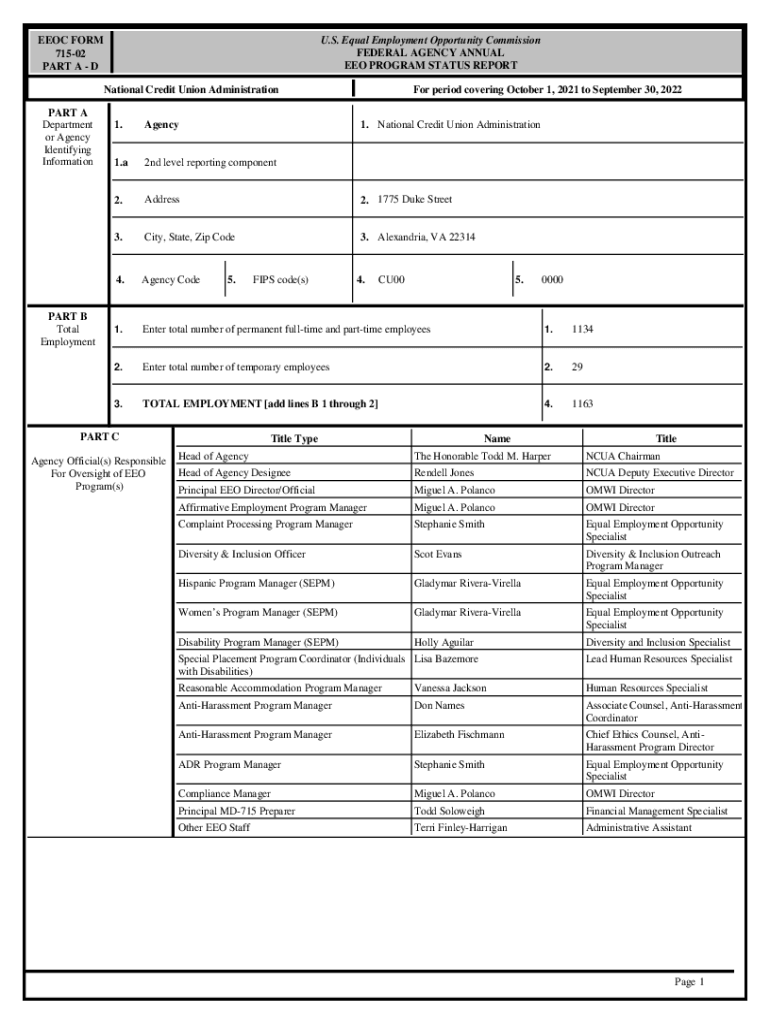 Fillable Online Federal Agency Annual EEO Program Status Report for ...