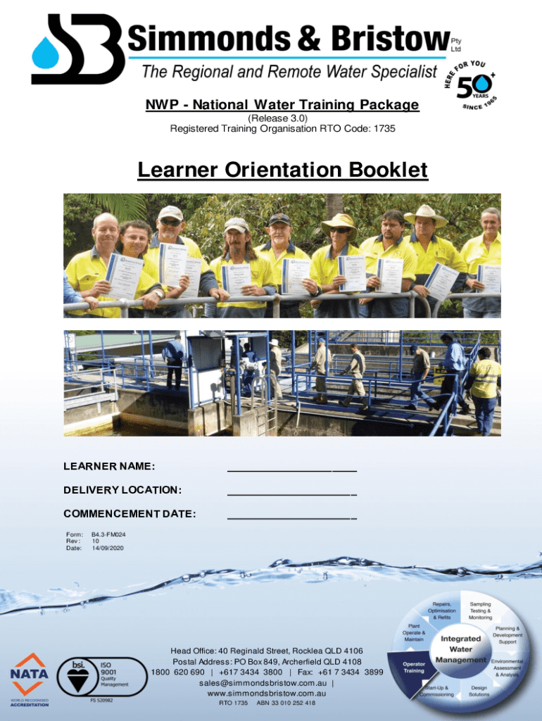 Fillable Online NWP National water training package WA nominal hours