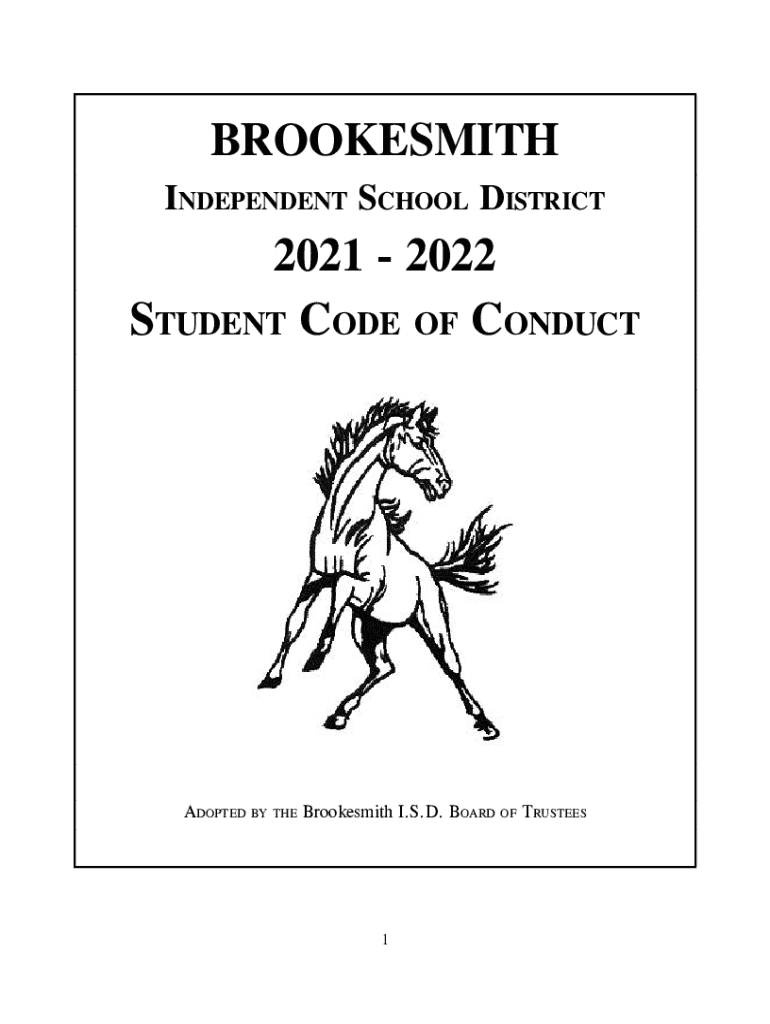 Fillable Online Brookesmith ISD Student Code of Conduct Fax Email Print