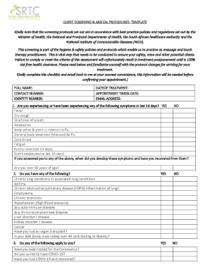 Fillable Online CLIENT SCREENING & ARRIVAL PROCEDURES- TEMPLATE ... Fax ...