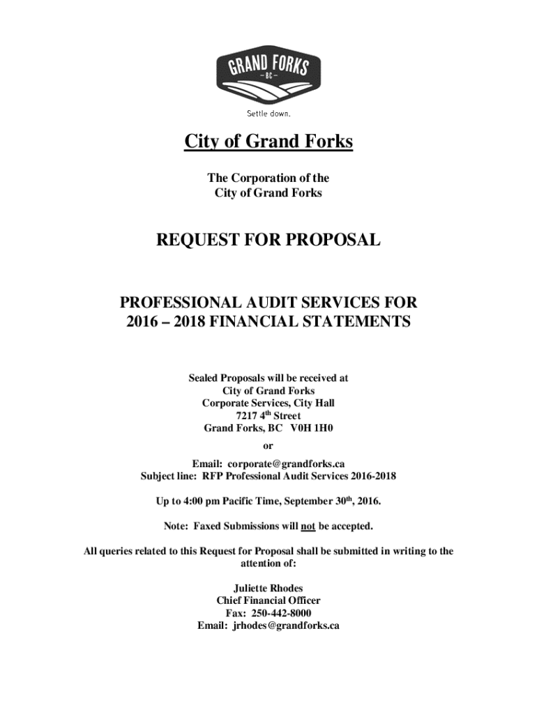 Fillable Online Grand Forks, City ofState Auditor's Office Fax Email