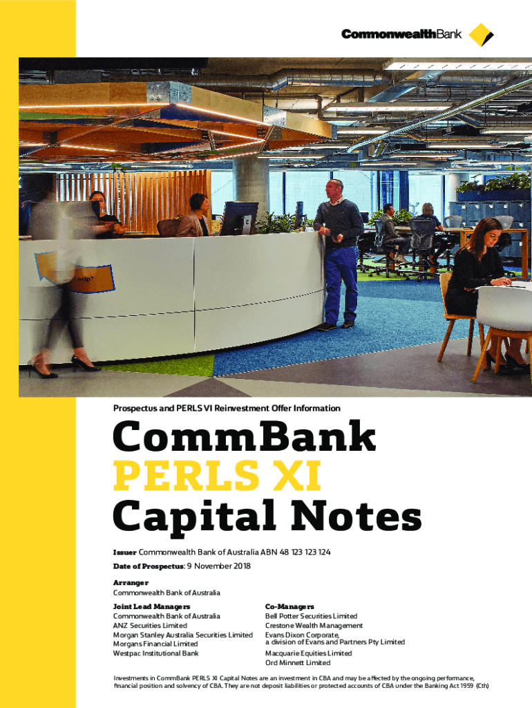 Fillable Online CBA launches CommBank PERLS XIV Capital Notes Offer Fax ...