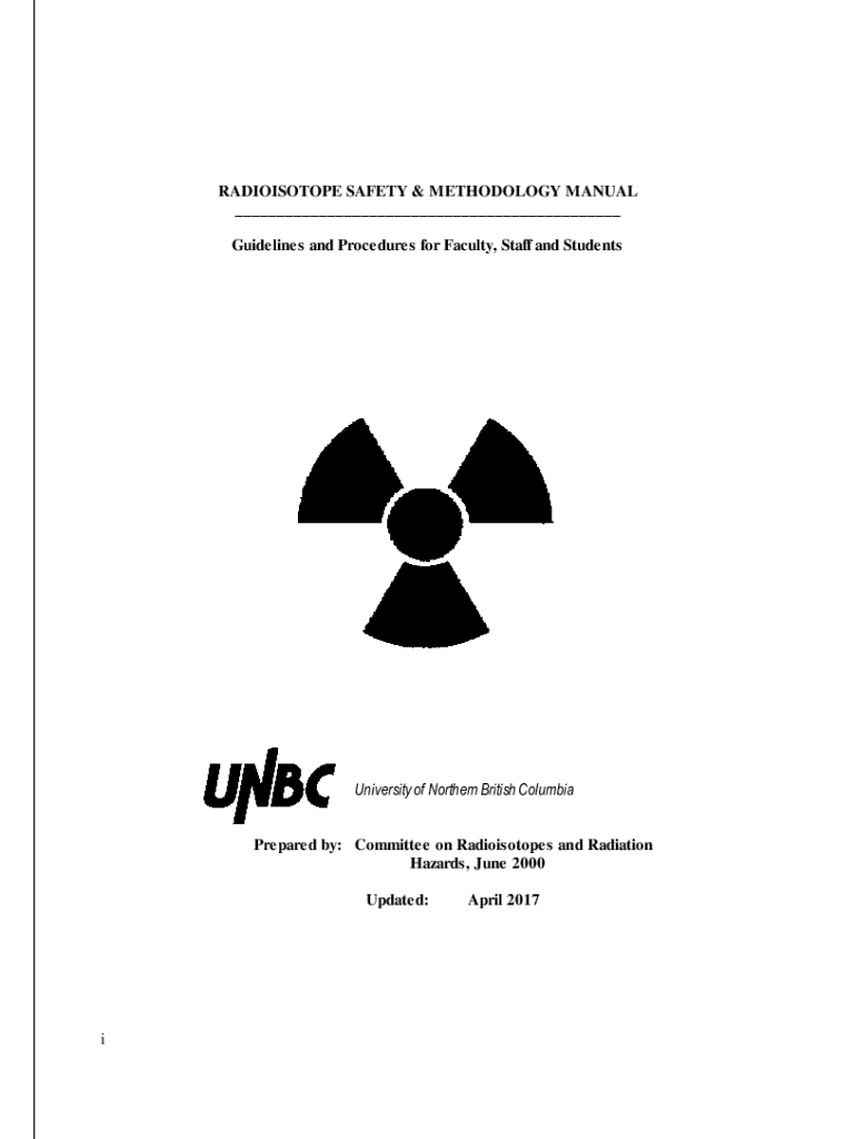 Fillable Online Safe Handling of Radioisotopes UC Davis Safety