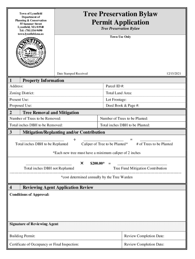 Fillable Online Tree Preservation Bylaw Application for Certificate of Exemption Fax Email Print