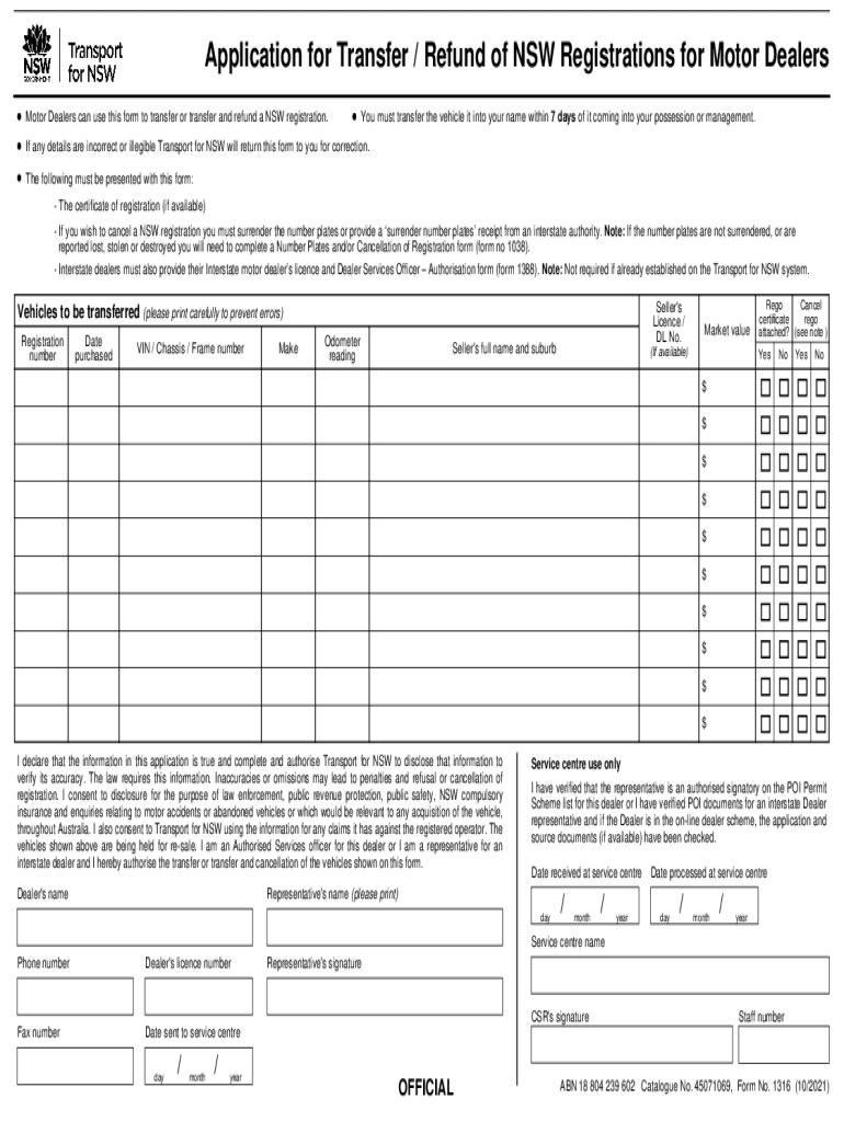 nsw registration refund calculator Preview on Page 1