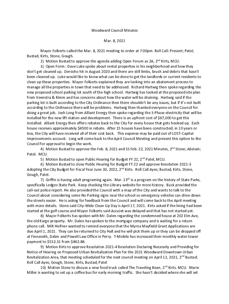 Fillable Online Woodward, Iowa Fax Email Print pdfFiller