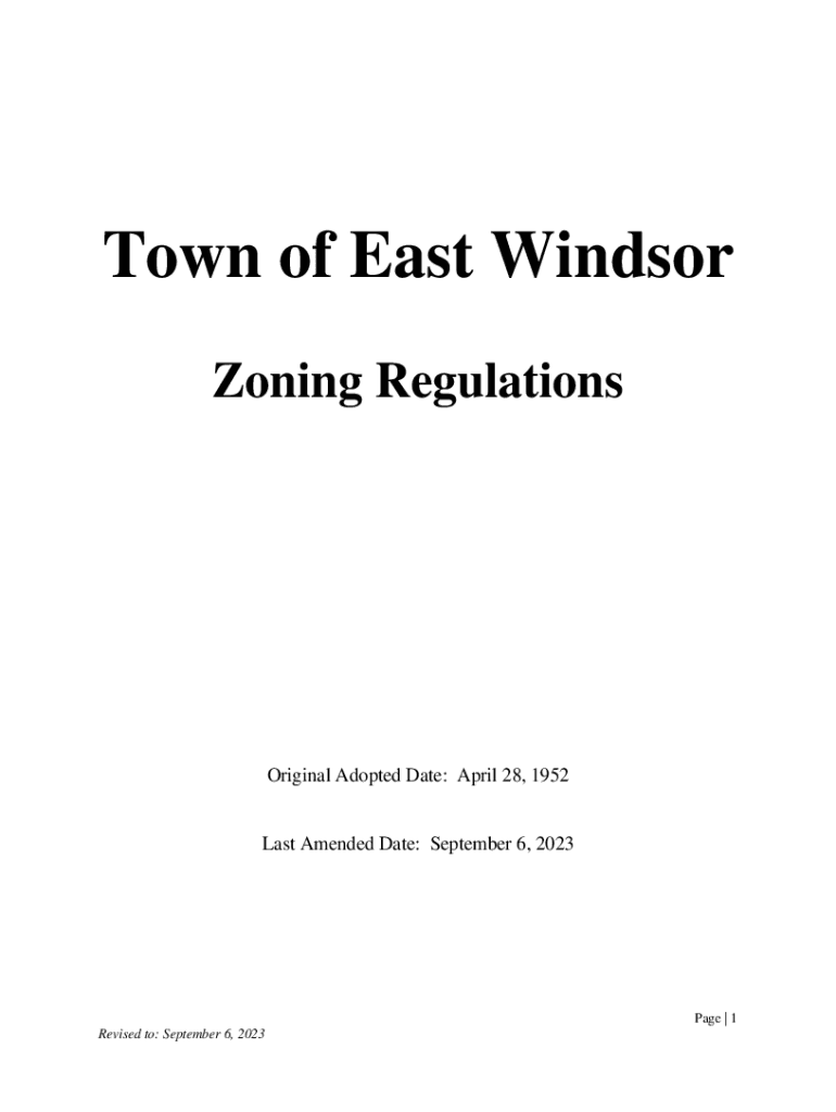 Fillable Online Town of East Windsor Zoning Regulations. Zoning
