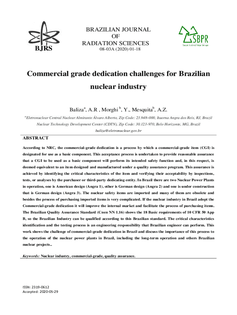 Fillable Online Commercial grade dedication challenges for Brazilian