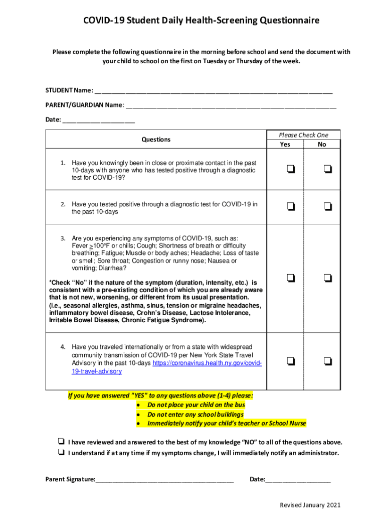 Fillable Online Brief Mental Health Disorder Screening Questionnaires