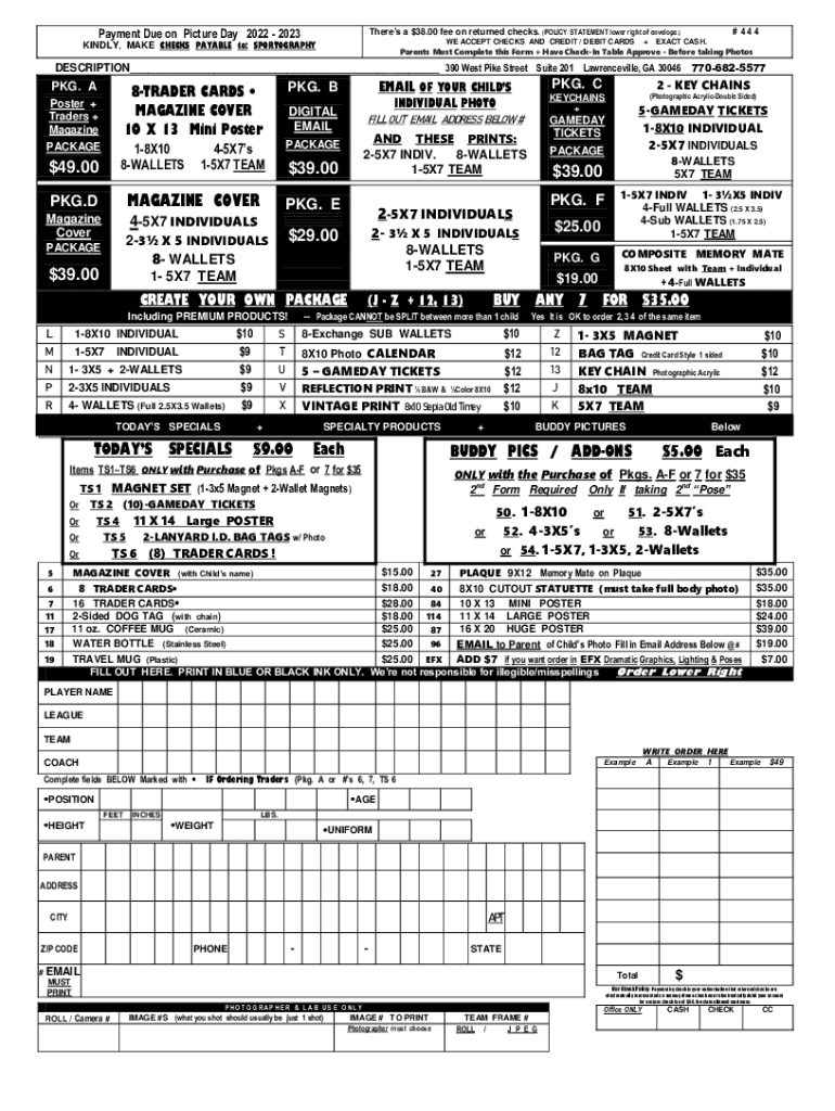 Fillable Online Reminder! Picture Day Tomorrow! Friday, Oct 16th Fax