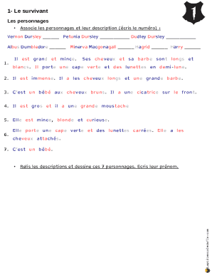 Harry Potter Character Matching Activity