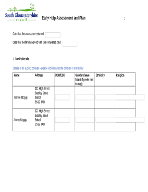 Early Help Assessment and Plan