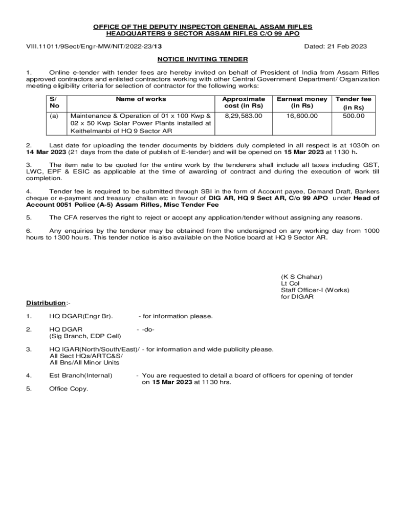 Fillable Online Office Of The Deputy Inspector General Assam Rifles Fax