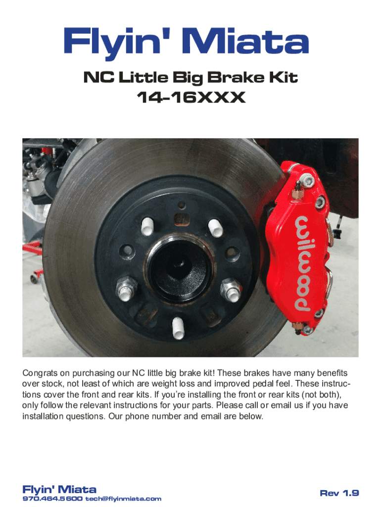 Fillable Online Flyin' Miata little big brake kit. Initial impressions