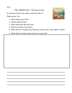 THE LIBRARY BUS - Writing Activity