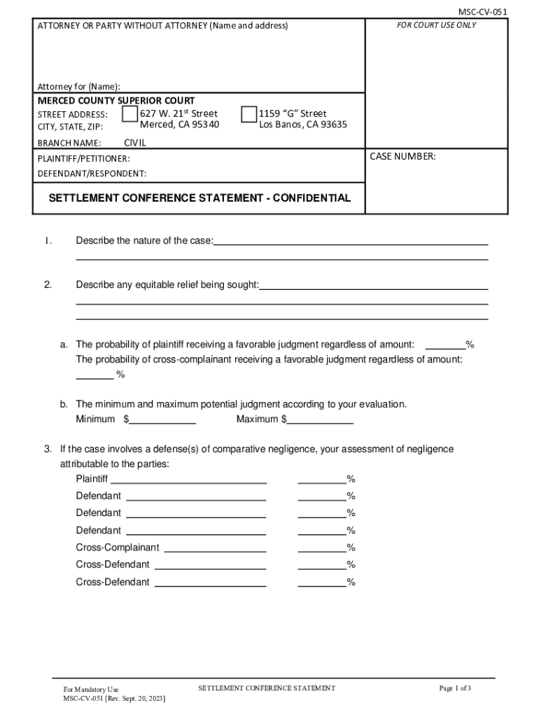 Fillable Online L52 Settlement Conference Statement Fax Email Print