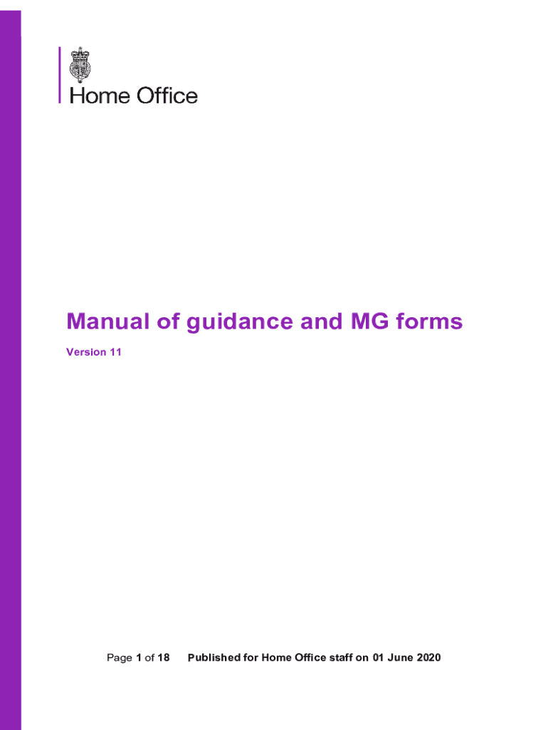 Fillable Online Manual of guidance and MG forms caseworker guidance