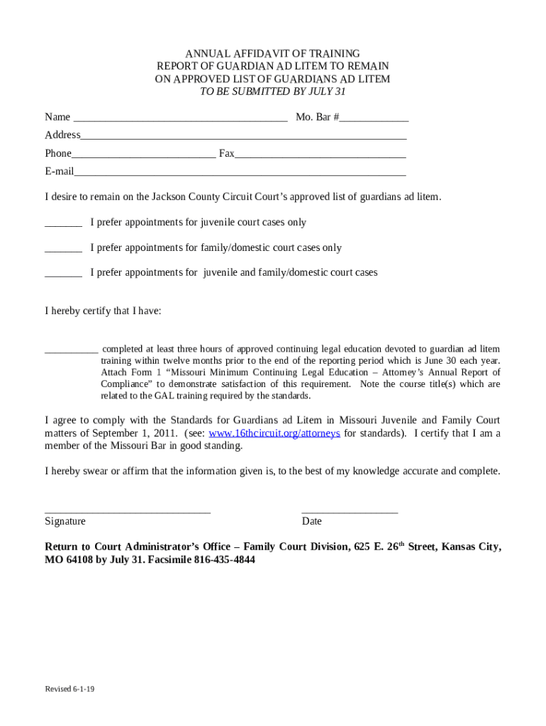 Missouri Supreme Court Standards for Guardians ad litem, Doc