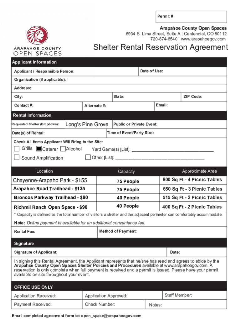 Fillable Online Arapahoe County Open Spaces Fax Email Print pdfFiller