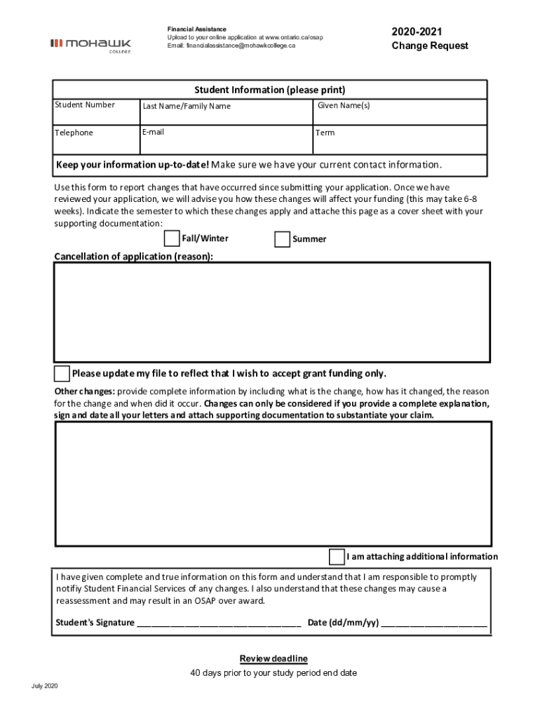 Fillable Online Osap Request for Institution and Program Approval Form