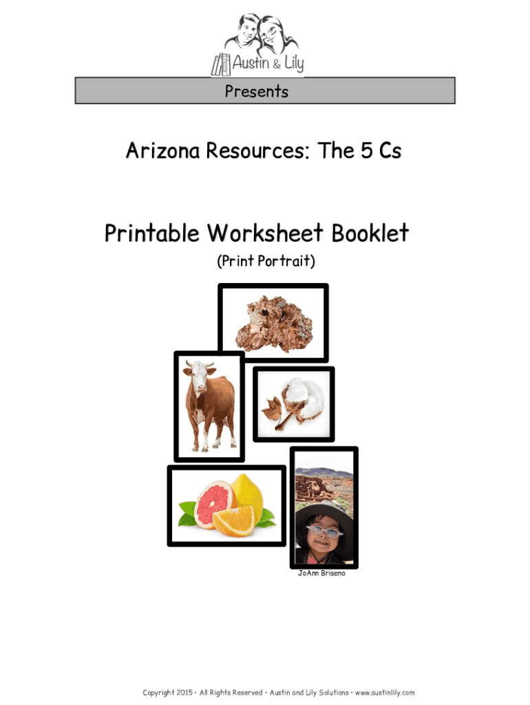 Fillable Online Arizona 5c&rsquo;s Worksheets Portrait Fax Email Print