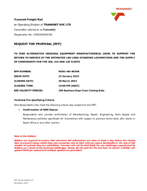 Fillable Online Transnet Request for Proposal No - TE/2022/11/0037 ...