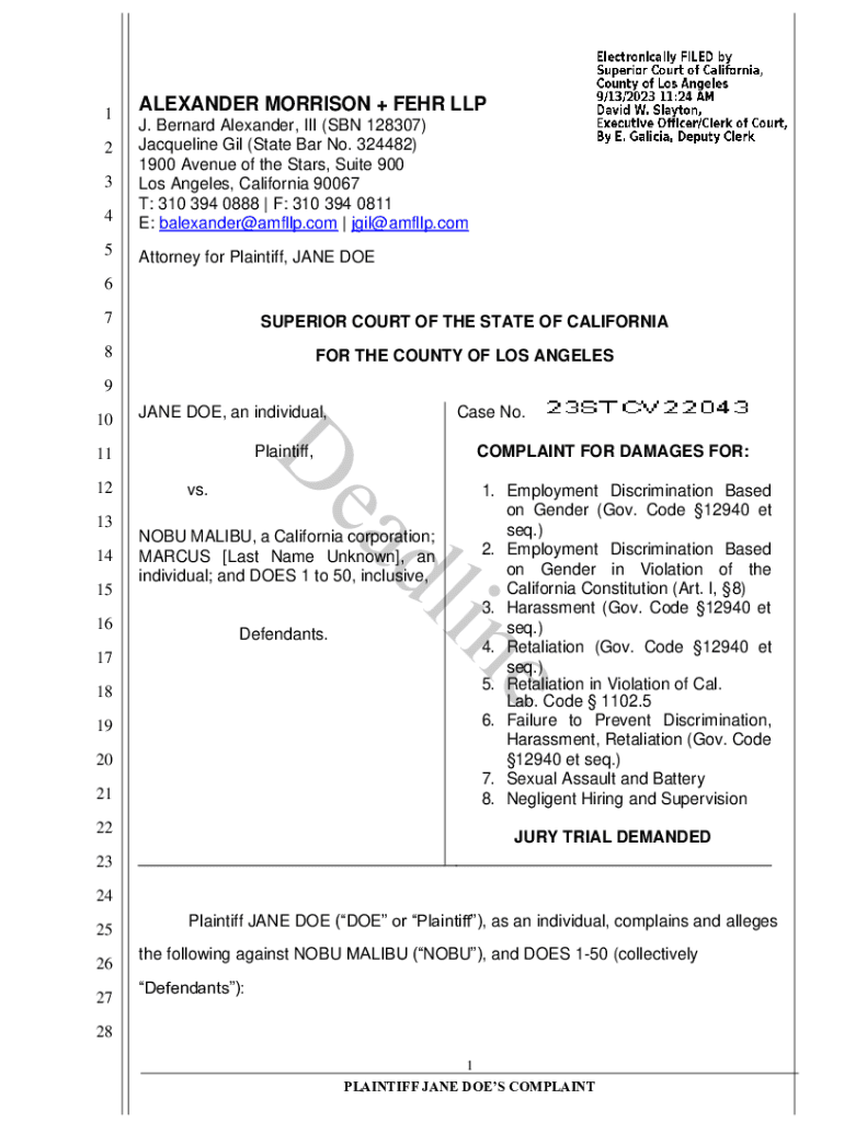 Fillable online plaintiffs request for admissions to defendant form