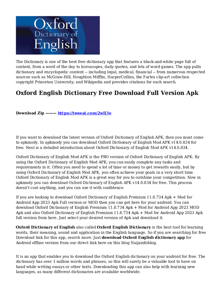 Fillable Online 10 Best English Dictionary Apps for Students and
