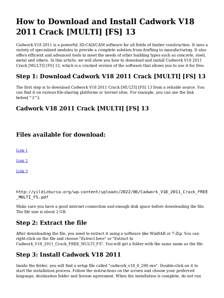 Fillable Online CADWORK SUITE V18 MULTIISO Fax Email Print pdfFiller