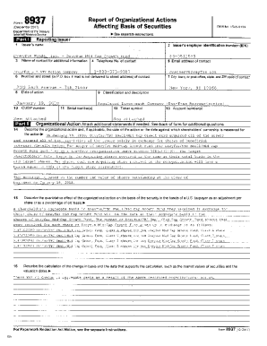 Fillable Online Form 8937: Organizational Actions Fax Email Print ...