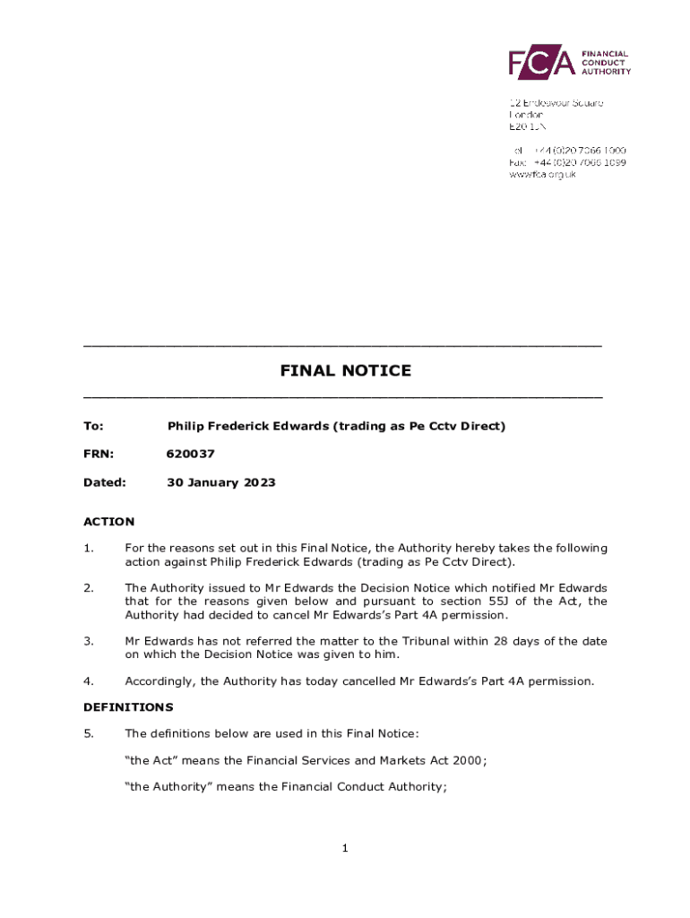 Fillable Online Philip Edwards Chief Executive Officer CCTV Direct