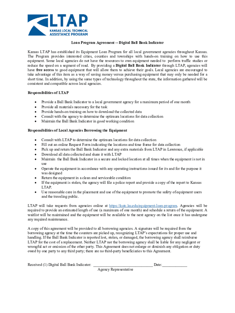 Fillable Online kutc ku Digital Ball Bank Indicator Loan Program