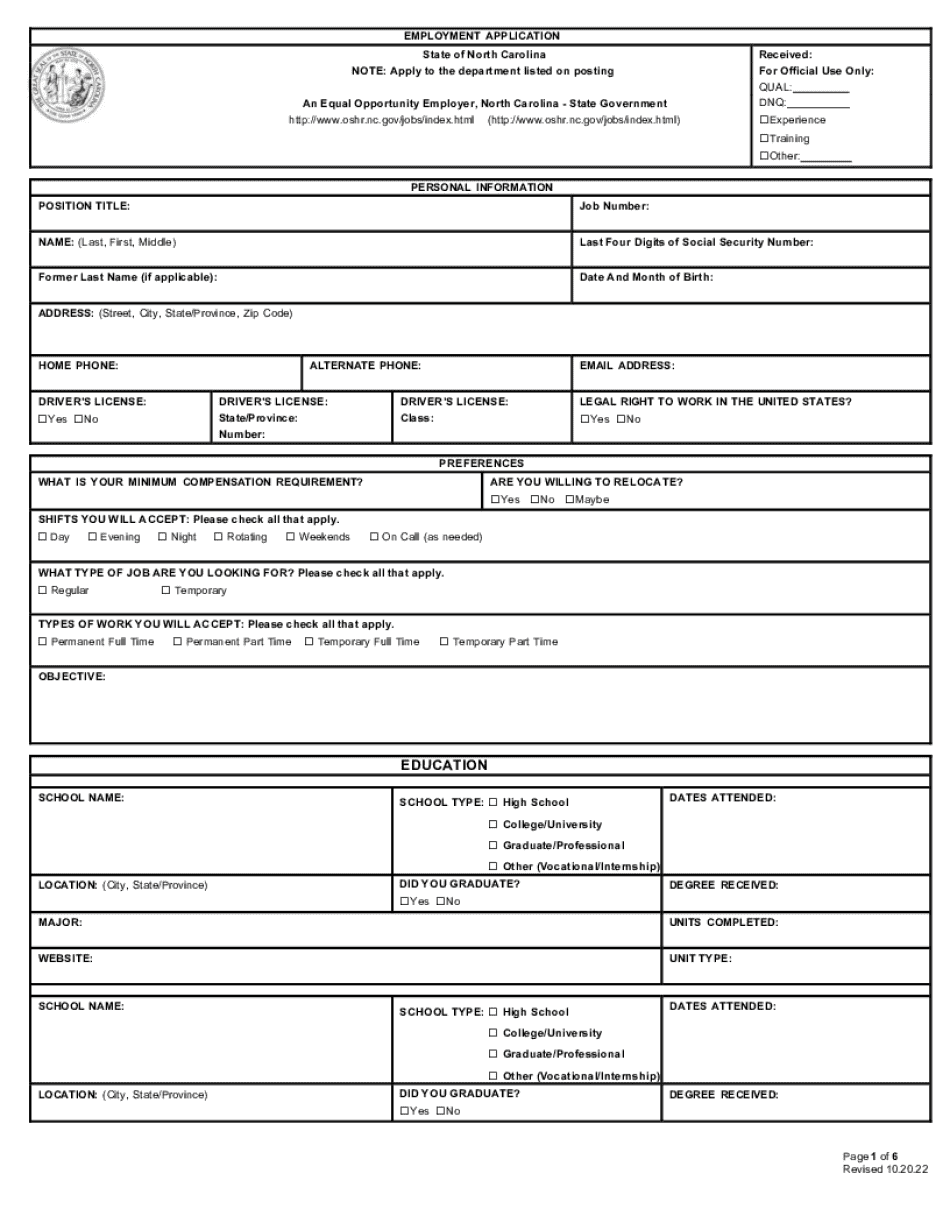 Basics of NC PD 107 2022-2025 Form