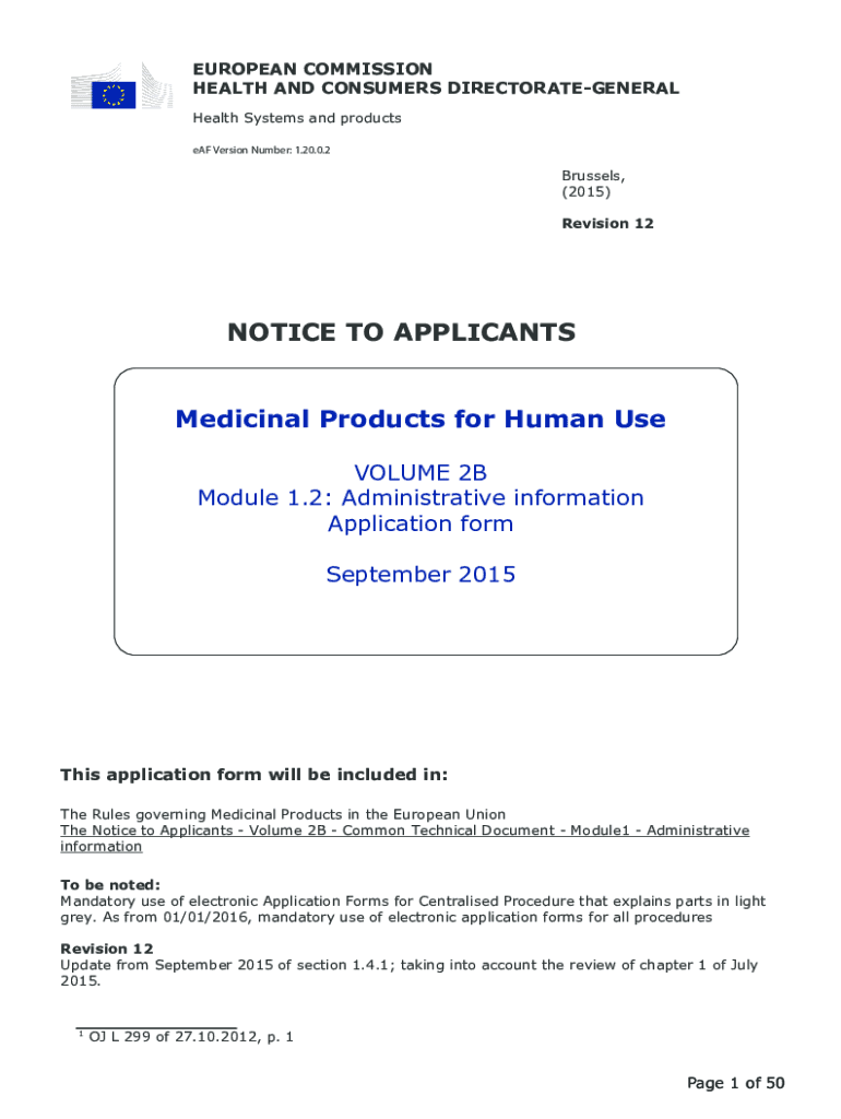 Fillable online notice to applicants medicinal products for human