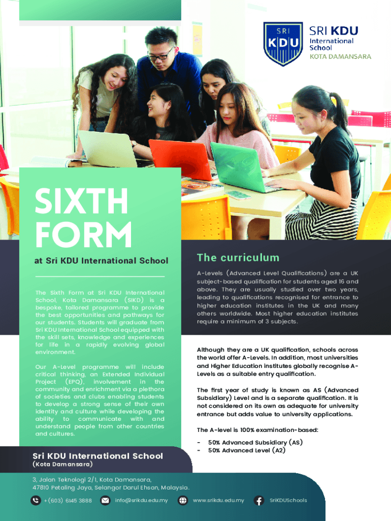 Fillable Online Sixth Form Brochure v2 Fax Email Print - pdfFiller