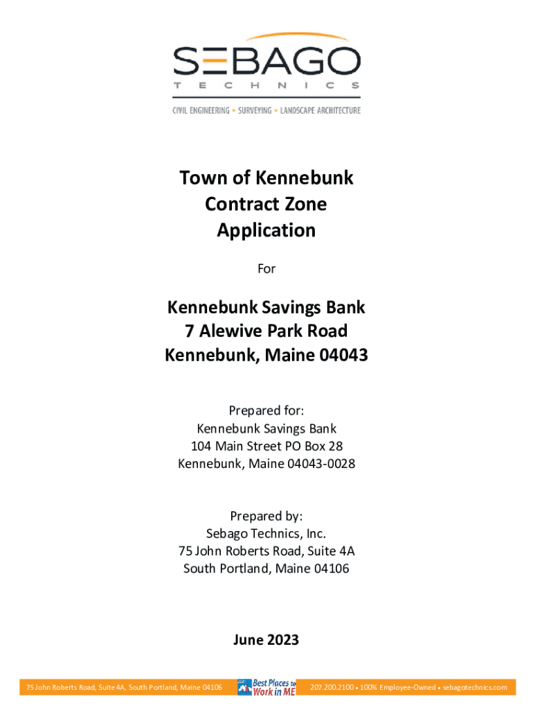 Fillable Online Town of Kennebunk Contract Zone Application Fax Email