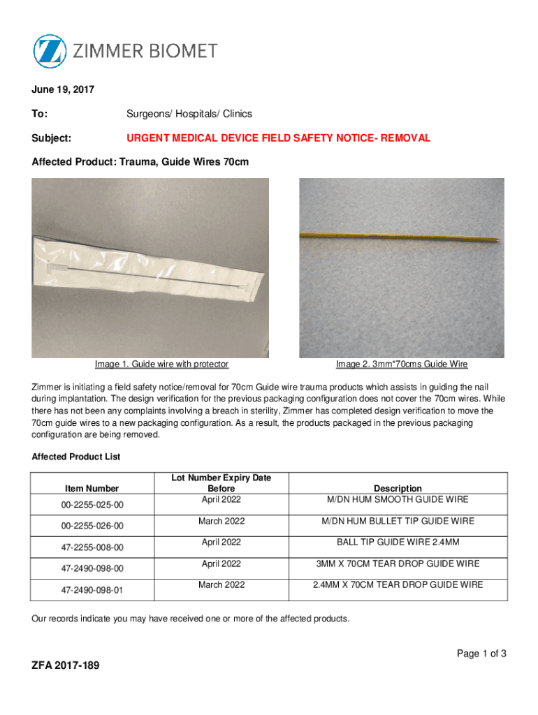Fillable Online Broken guidewire retrieval from the hip joint A case