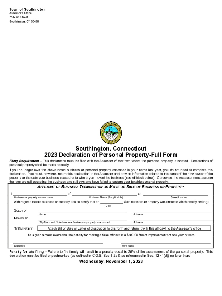 Fillable Online Business Personal Property Information Fax Email Print