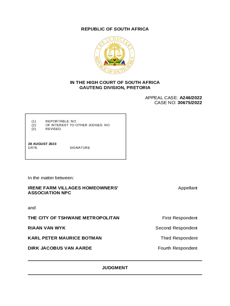 Fillable Online Irene Farm Villages Homeowners Association NPC v City