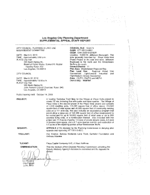 Fillable Online Los Angeles City Planning Department SUPPLEMENTAL ...