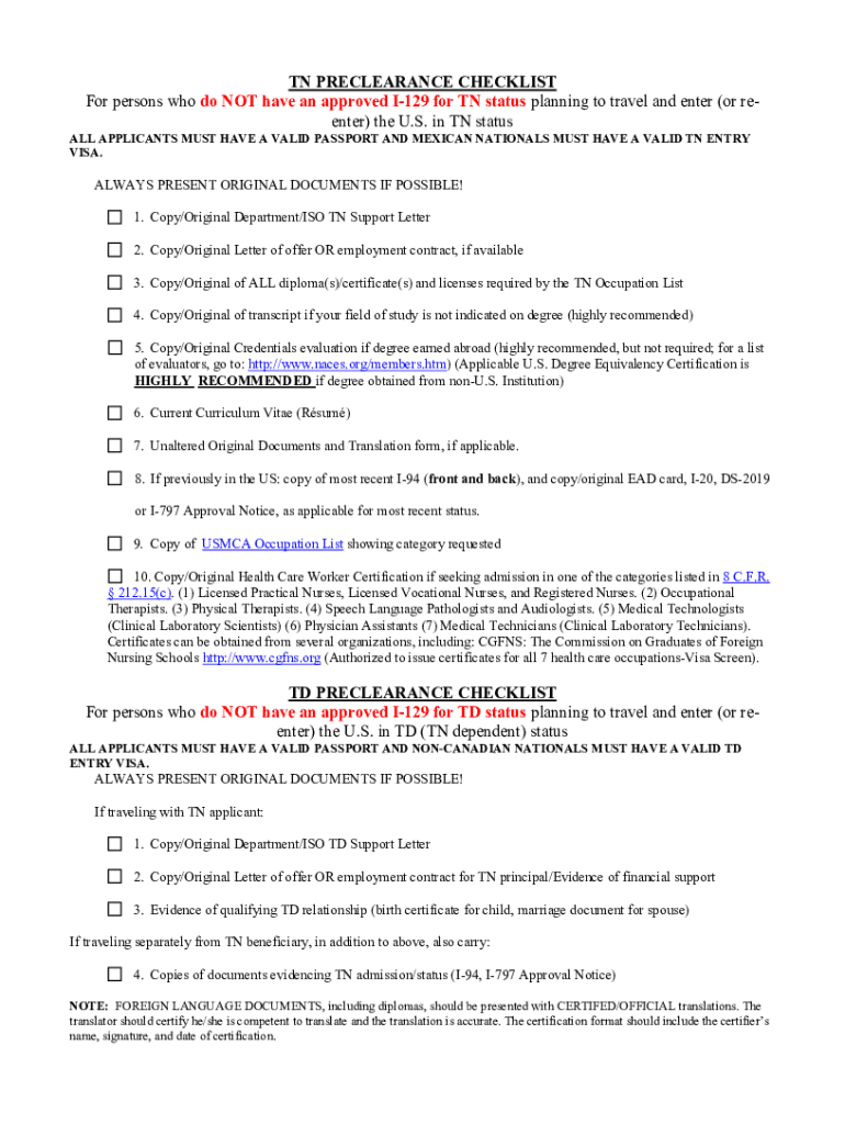 Fillable Online TN Visa Application Requirements Fax Email Print PdfFiller fillable-online-tn-visa-application-requirements-fax-email-print-pdffiller