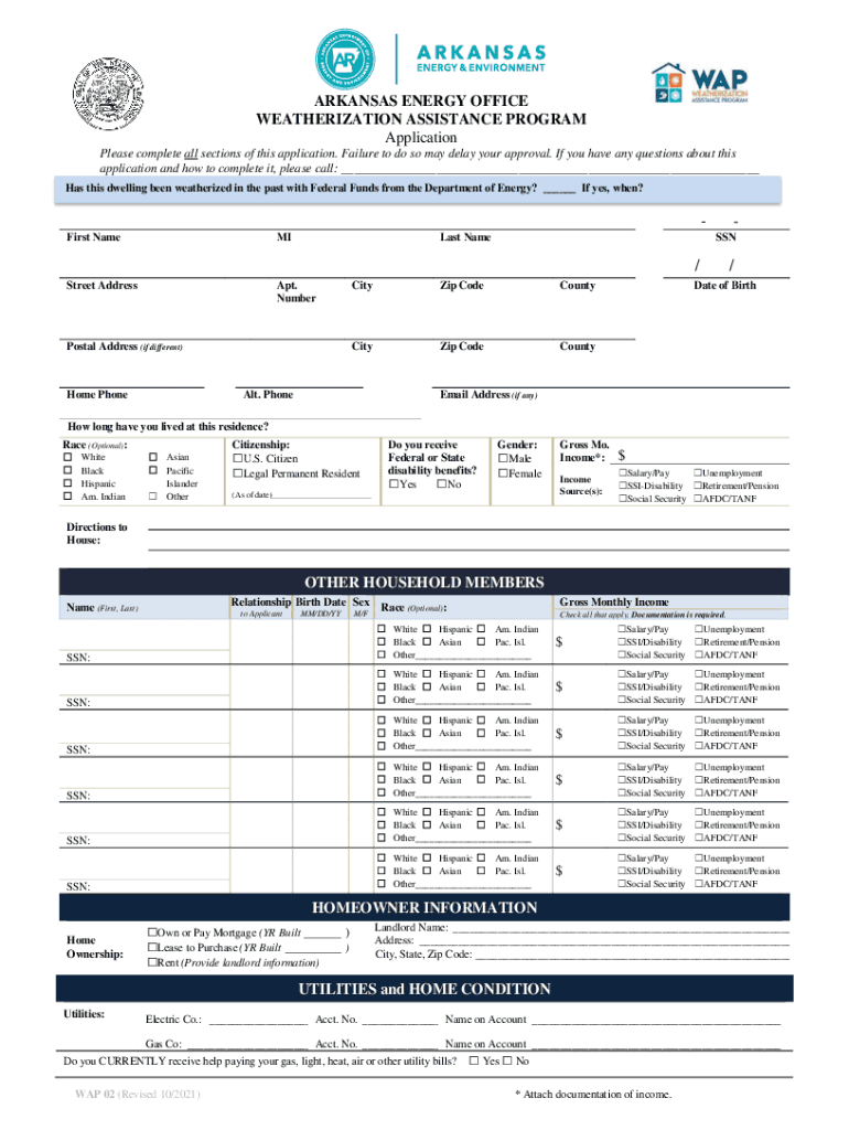 Fillable Online weatherization application.docx ATTENTION Weatherization... Fax Email Print