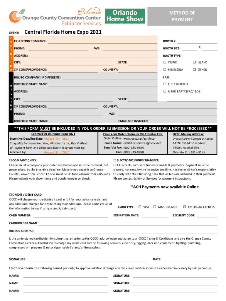 Fillable Online Central Florida Home Expo Not Just another Home Show