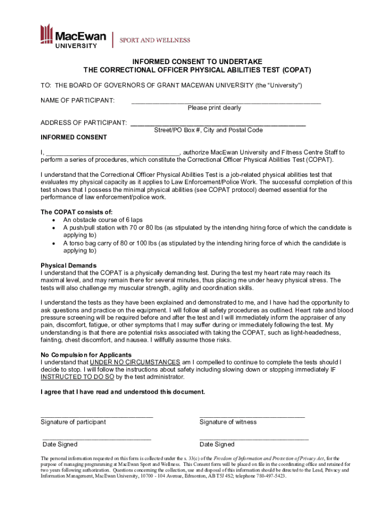 Fillable Online Correctional Services MacEwan Academic Calendar