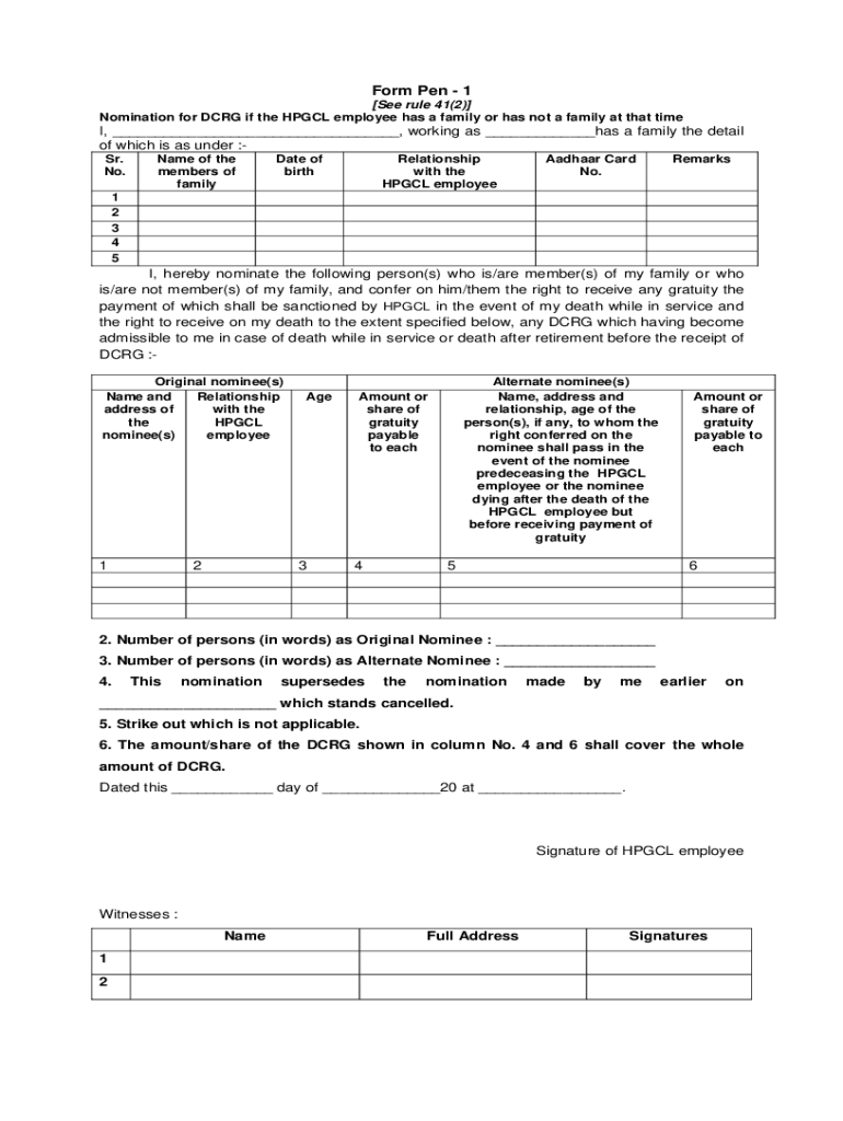 Fillable Online hpgcl org Index of Forms relating to Haryana Civil
