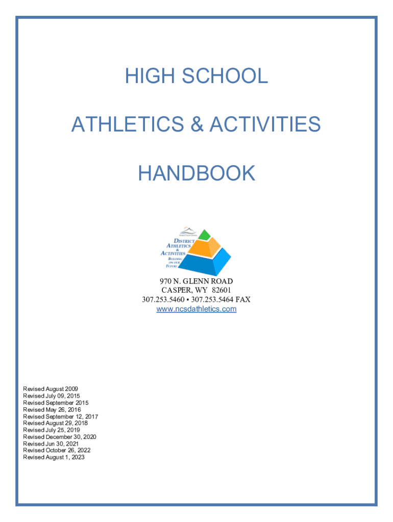 Fillable Online HIGH SCHOOL ATHLETICS &amp; ACTIVITIES HANDBOOK Fax Email ...