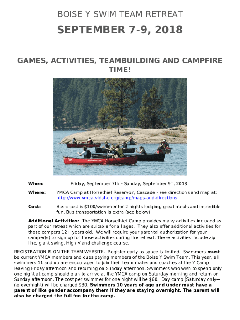 YMCA Camp at Horsethief Reservoir Archives Doc Template pdfFiller