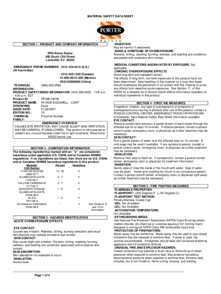 1 2 0 Material Safety Data Sheet