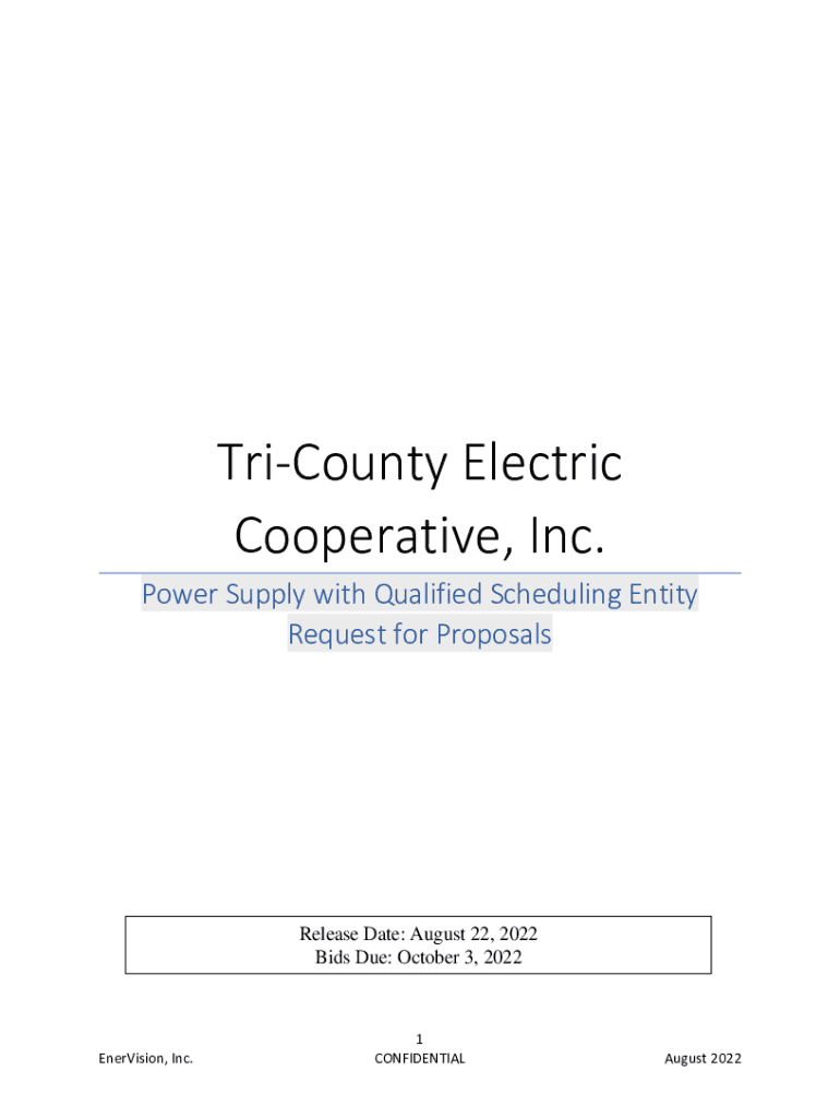 Fillable Online TriCounty Electric Cooperative, Inc.. Power Supply